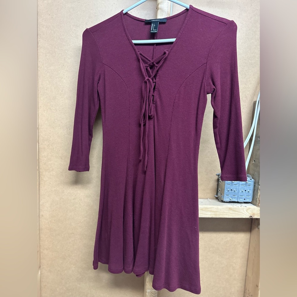 Long sleeve tie detail dress